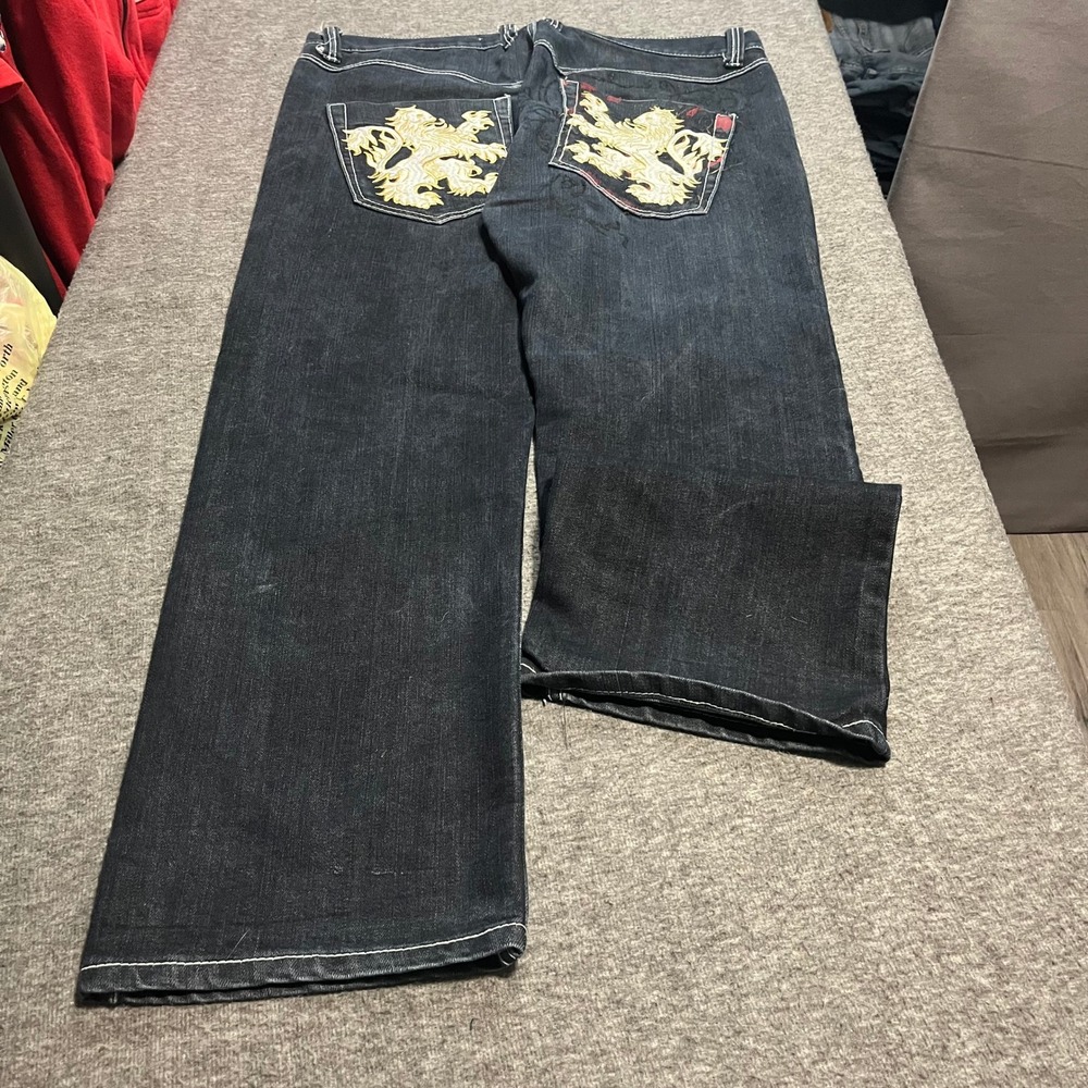Clench Y2K Skater Jeans Baggy Faded Archive Cyber Grunge Distressed 40x32